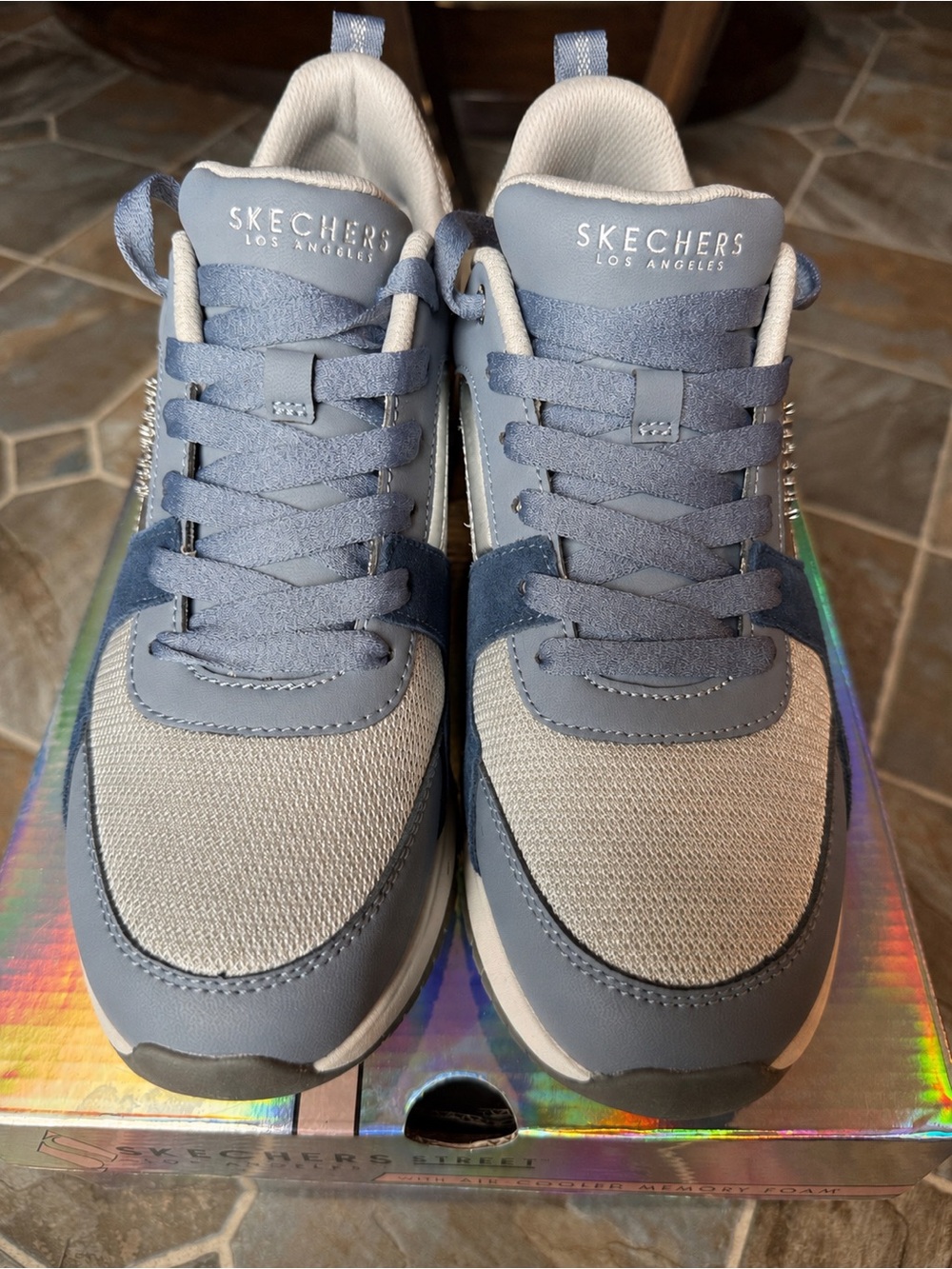 Skechers Blue and Silver Athletic Sneakers - Picture 5 of 5